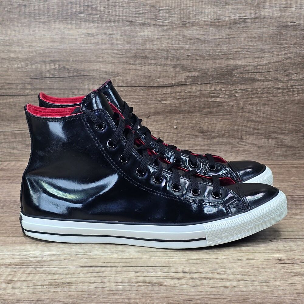Converse All Star Chuck Taylor Patent Leather Hi Men's Size 10.5 Black Sneakers